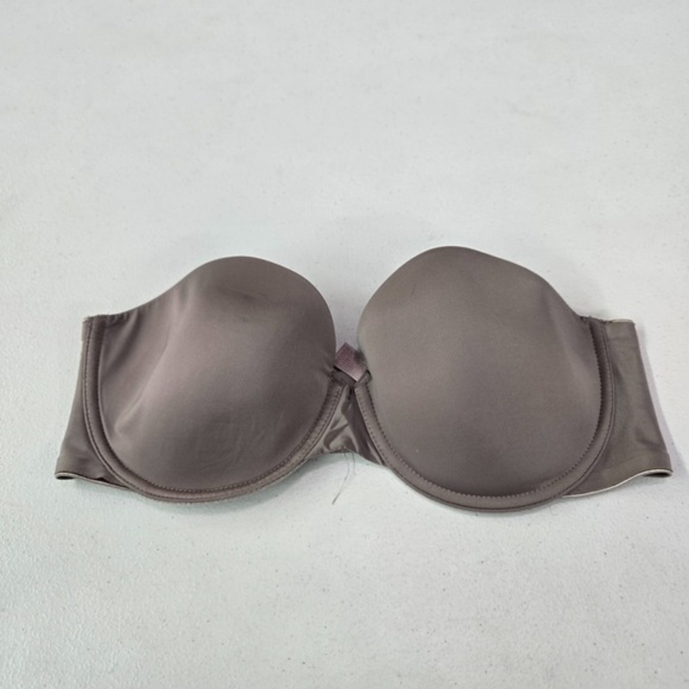 Victoria Secret Women Bra 34D Brown Lightly Lined Strapless Underwire